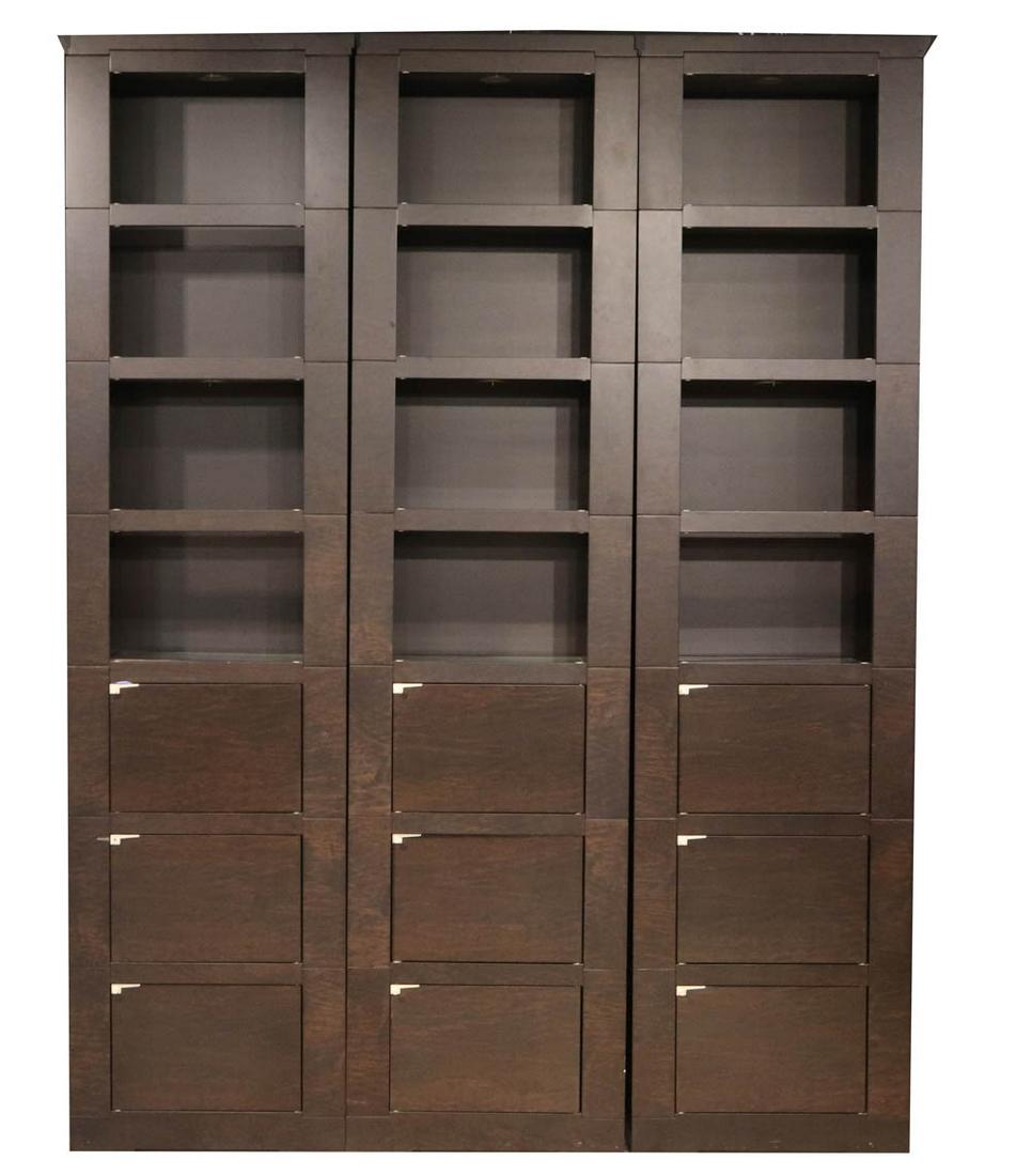 Three Giorgetti Tiered Shelves: Of impressive size Each appx. 8'6-1/2"h x 25-1/4"w x 15-3/4"d