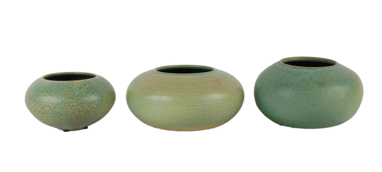 Three John Shedd Green Glazed Art Pottery Vessels (1 of 15)