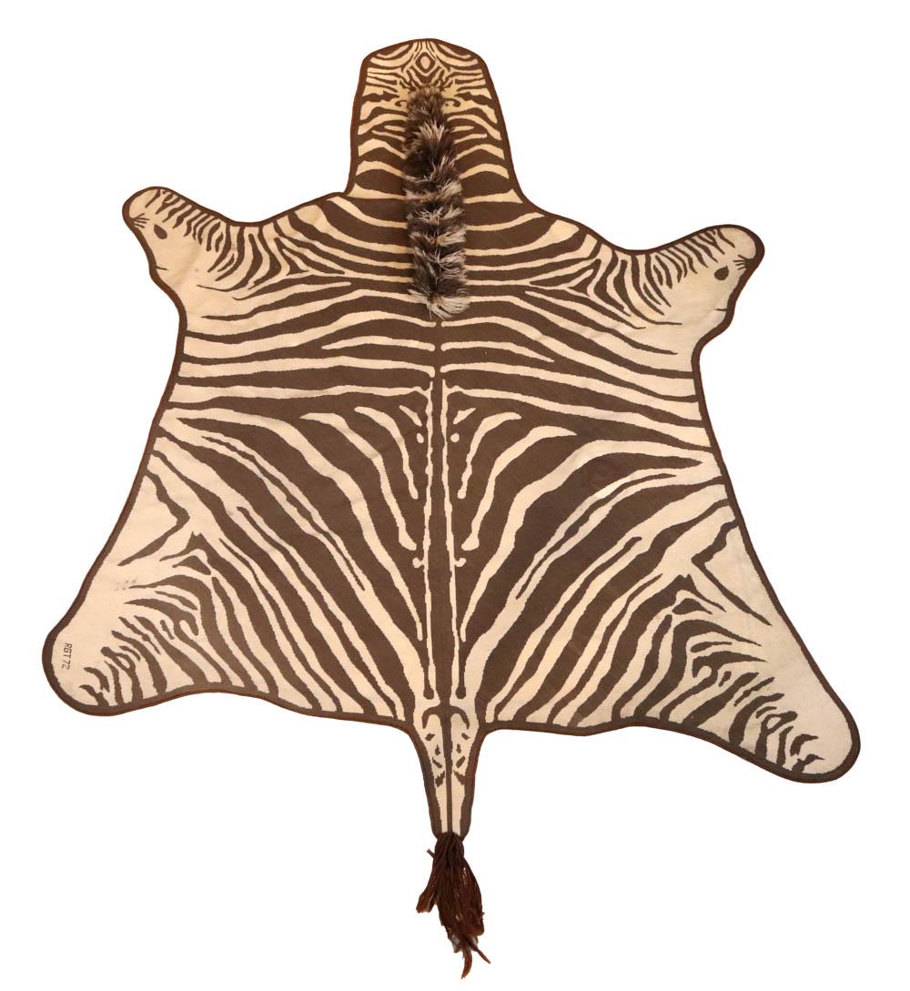 Faux Zebra Hide Needlepoint Rug (1 of 10)