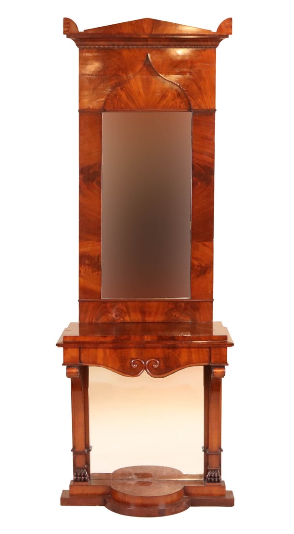 Biedermeier Mahogany Mirror and Console Table (1 of 10)