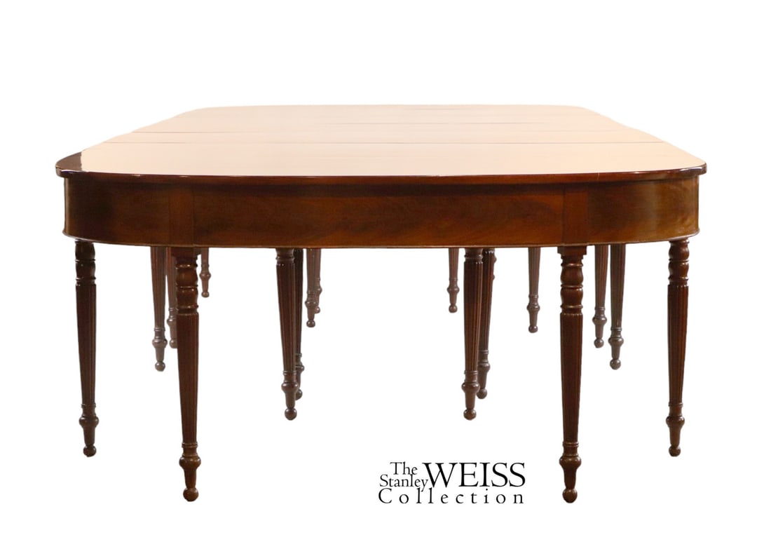 Federal Mahogany Threepart Dining Table Auction
