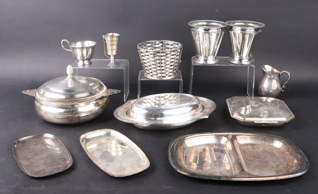 Ten Silver Plated Cups and Serving Items (1 of 15)