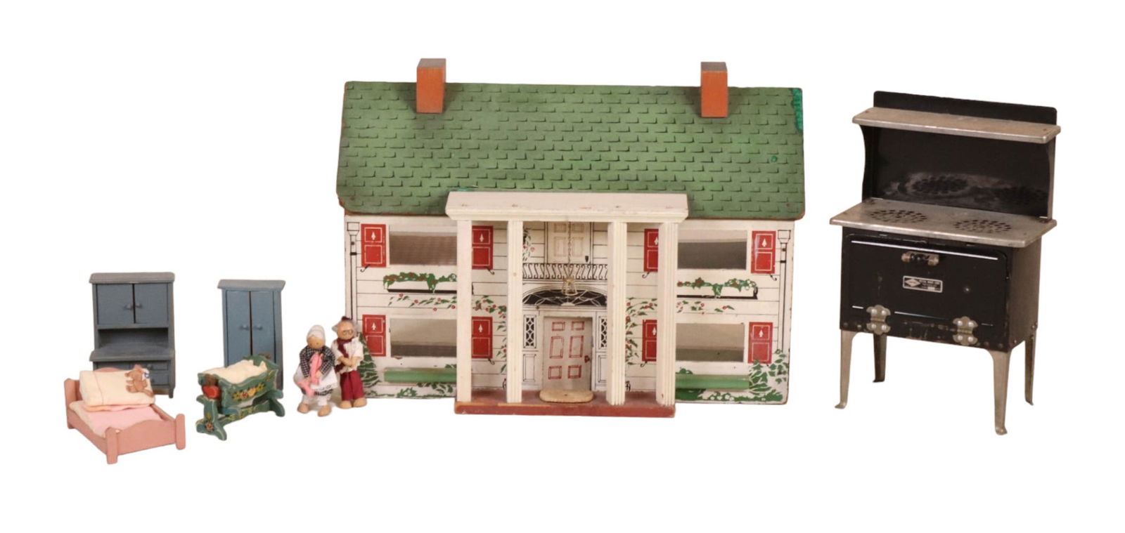 Large Group of Dollhouse Furniture & Dollhouse (1 of 12)