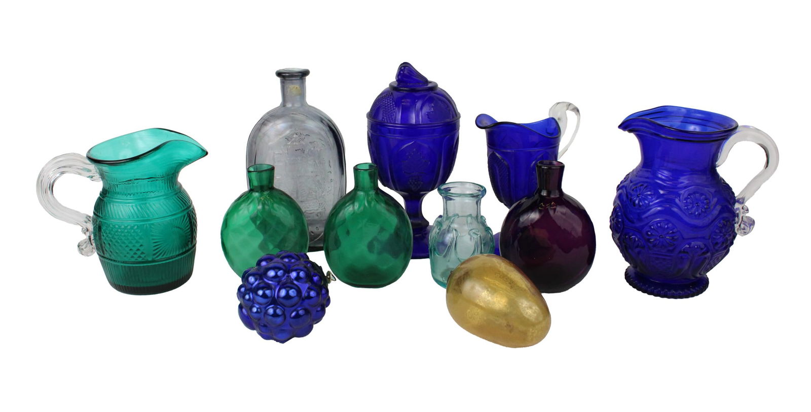 Ten Assorted Colored Glass Table Articles (1 of 13)