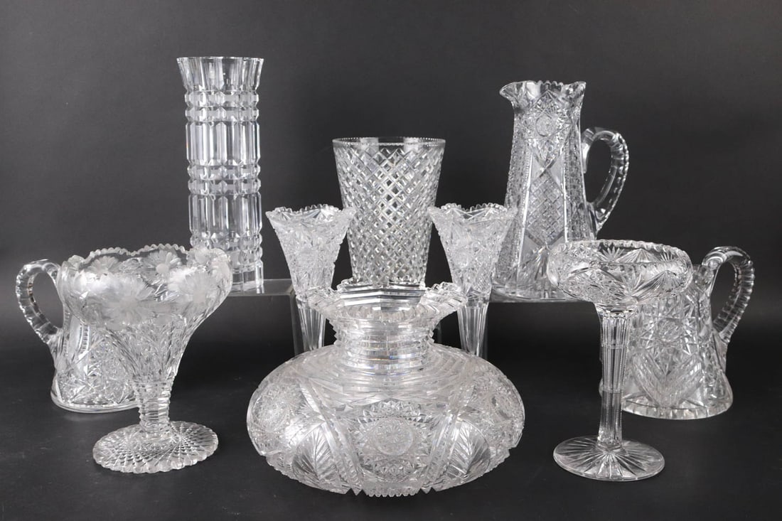 Ten Colorless Cut Glass Table Articles (1 of 10)