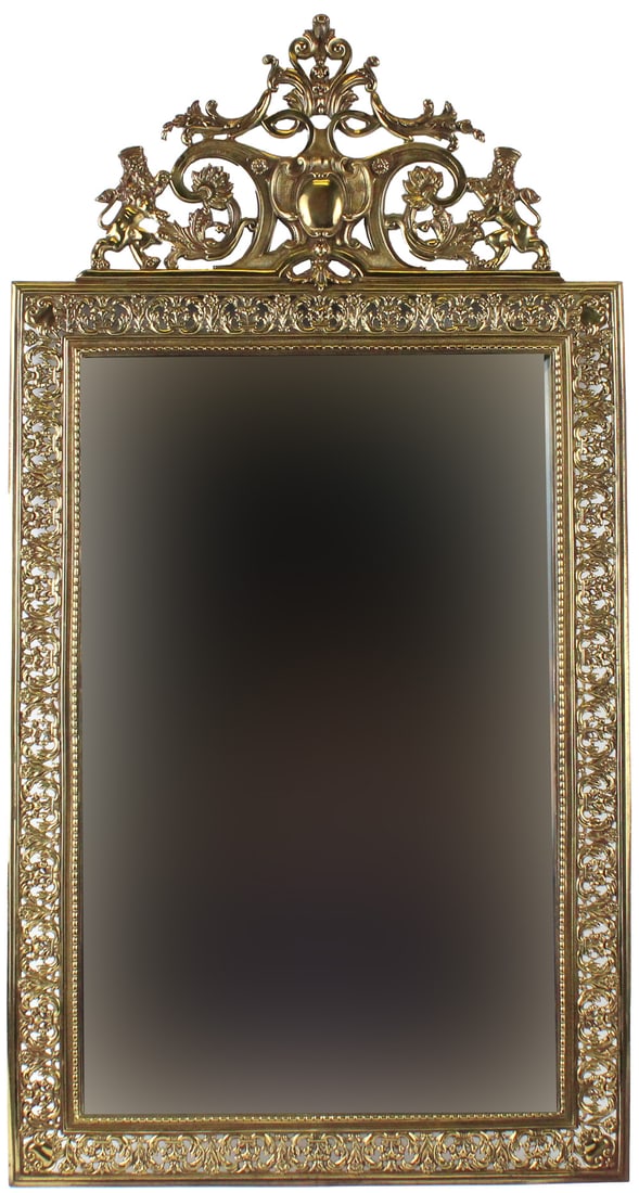 Baroque Style Brass Mirror (1 of 9)