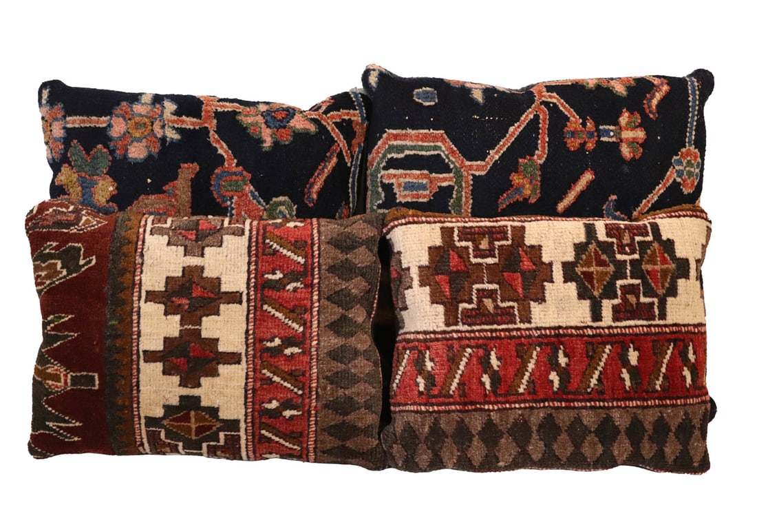 Four Persian Carpet Covered Throw Pillows (1 of 5)