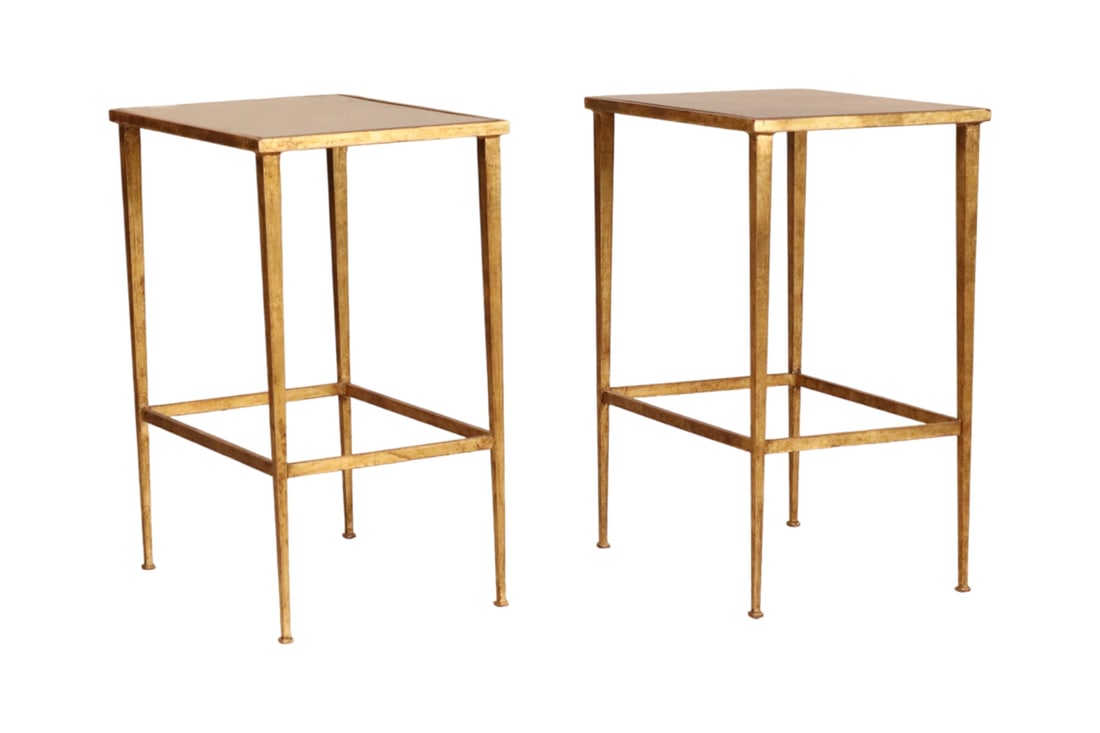Pair of Gilt-Metal and Mirror Top Side Tables (1 of 8)