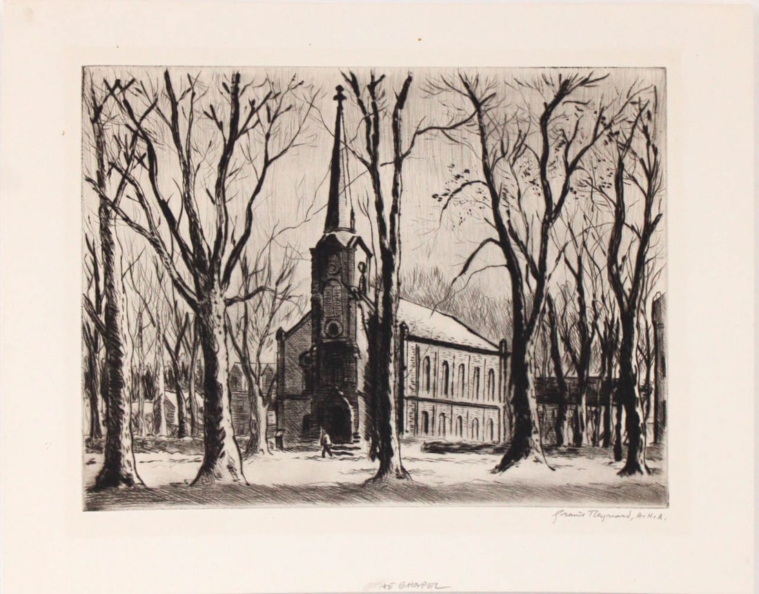 Grant Reynard, Etching, "Church in the Woods" (1 of 9)