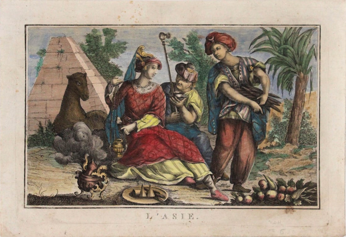 L'Asie Hand-Colored Engraving (1 of 6)