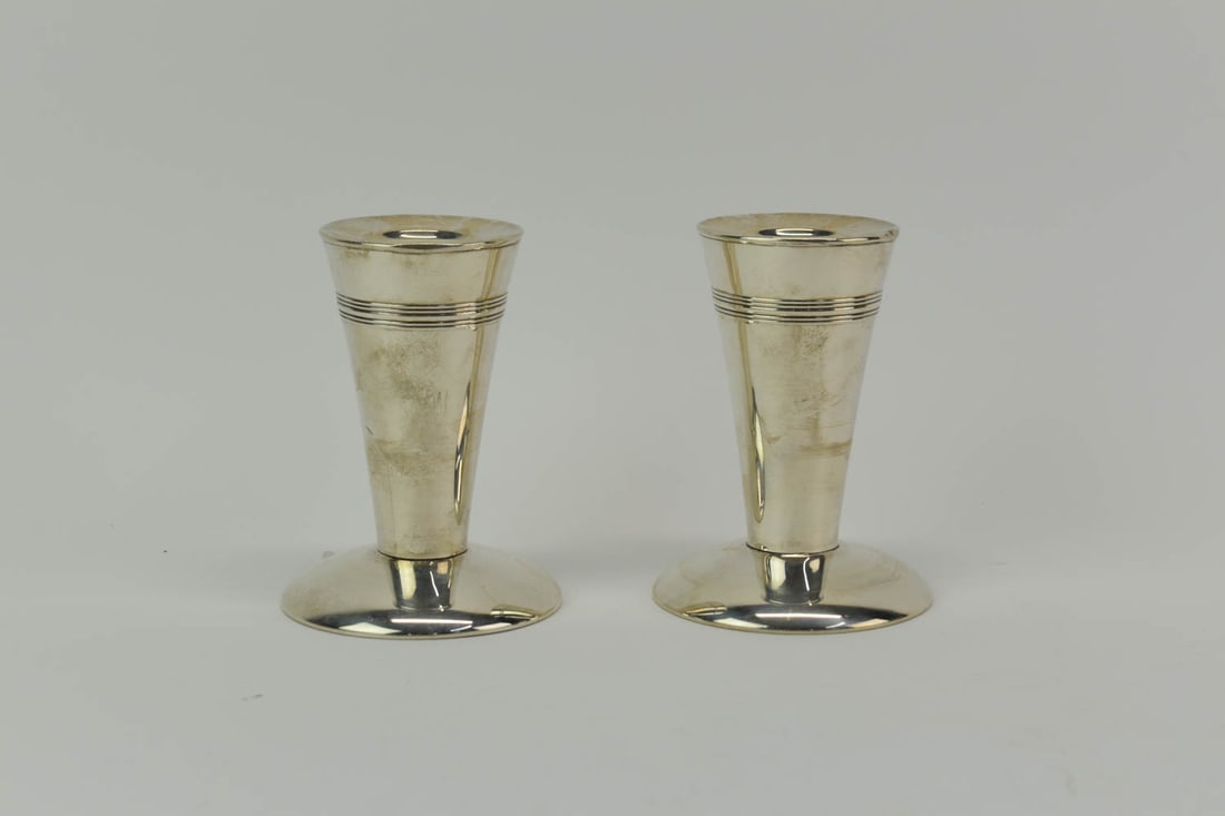 Pair of Sterling Silver Weighted Candlesticks (1 of 4)