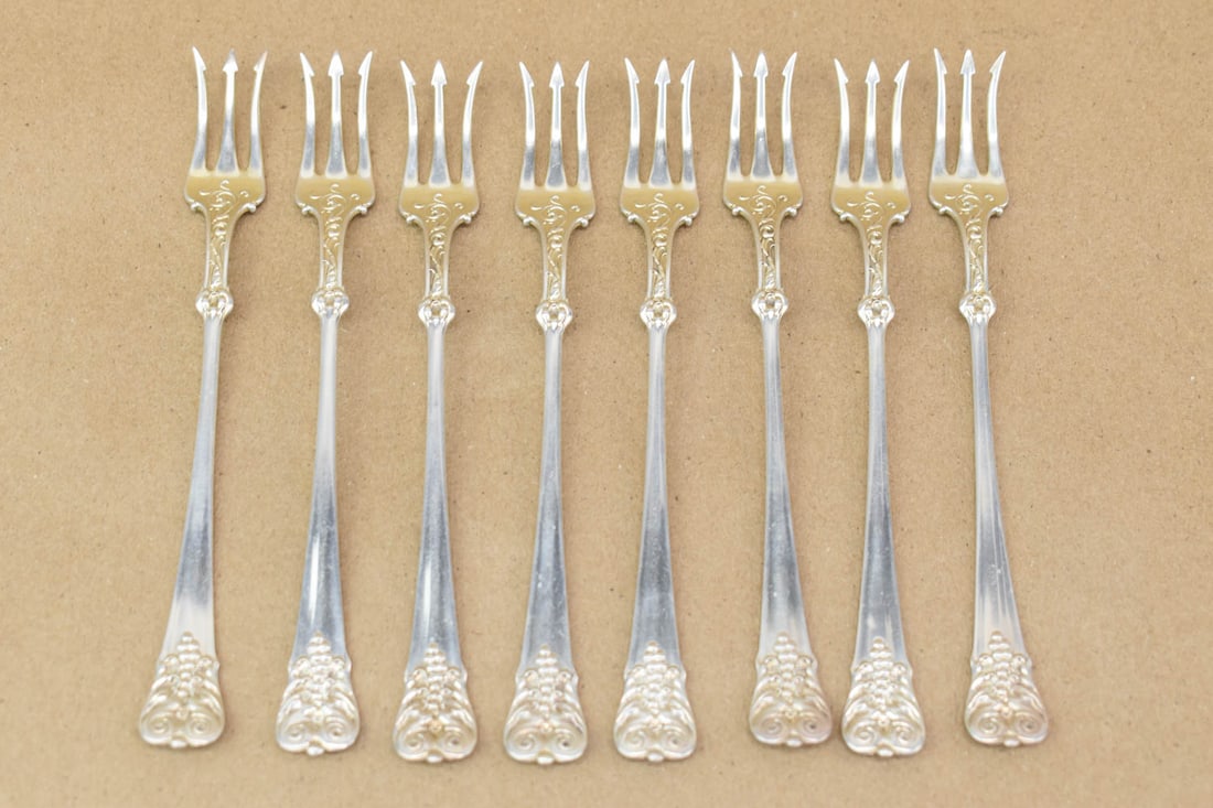 Set of 8 Sterling Silver Cocktail Forks (1 of 4)