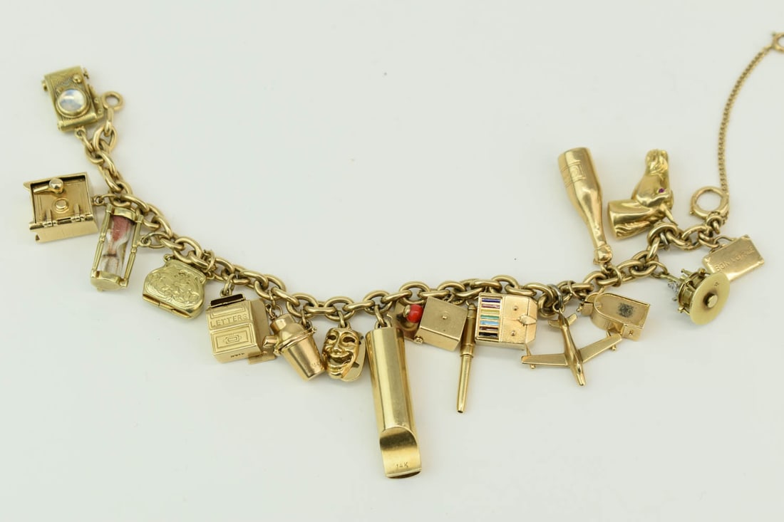 14k Yellow Gold Whimsical Charm Bracelet (1 of 7)
