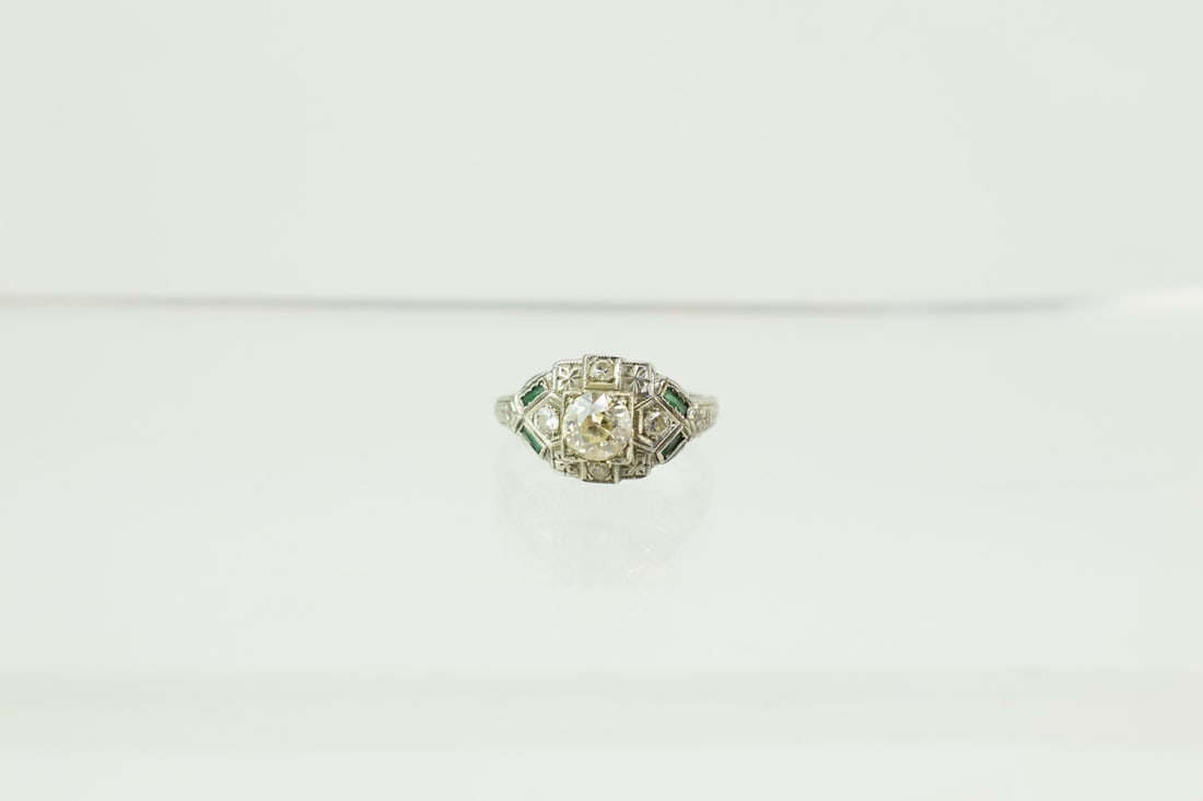 Edwardian 14K White Gold & Diamond Ring (1 of 7)