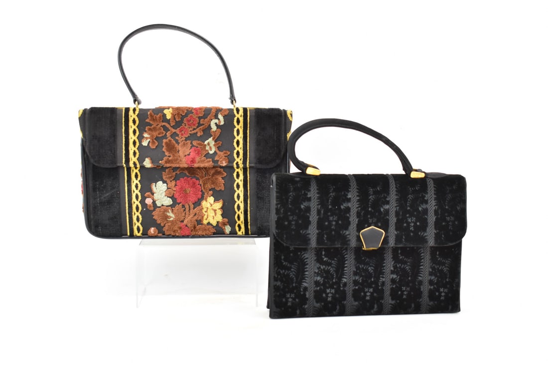 Two Vintage Chenille Structured Handbags (1 of 10)