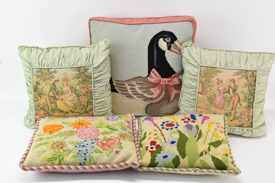 Group of Assorted Needlepoint Throw Pillows (1 of 13)