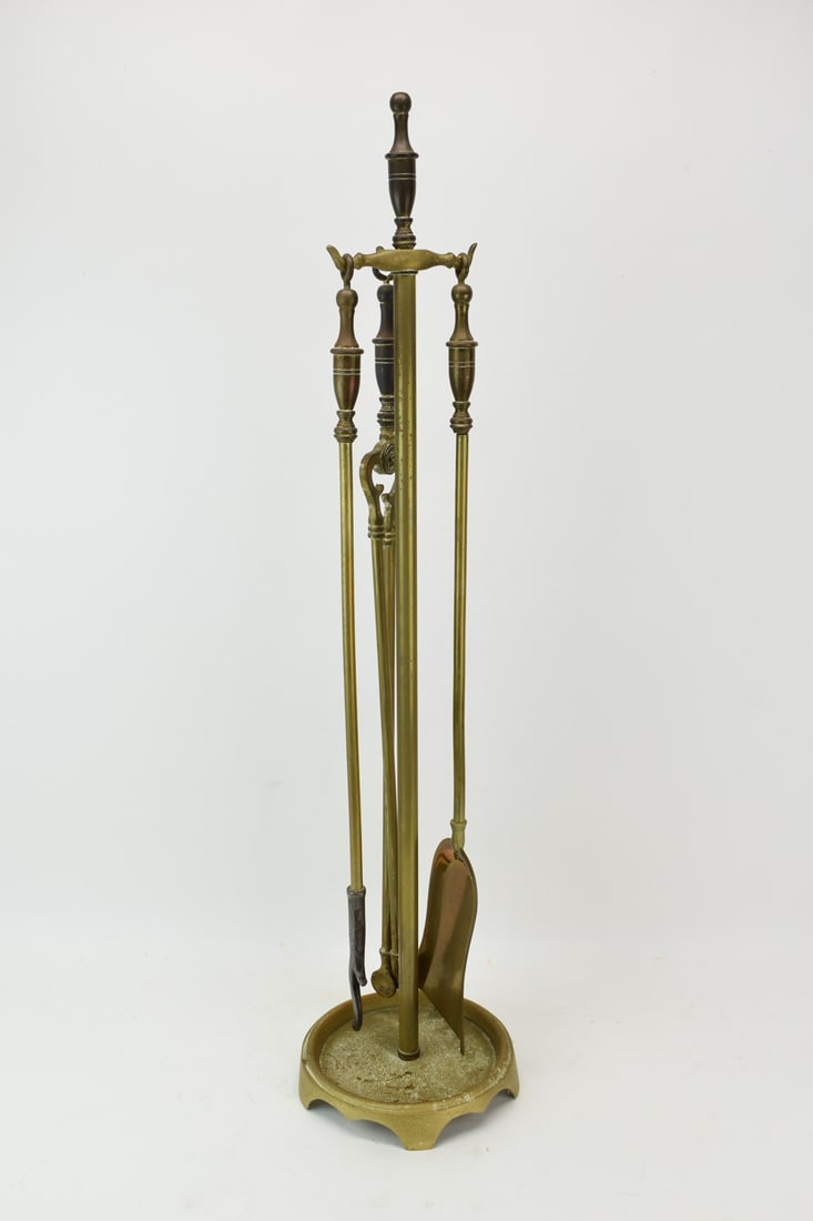 Antique Set of Brass Fire Tools (1 of 8)