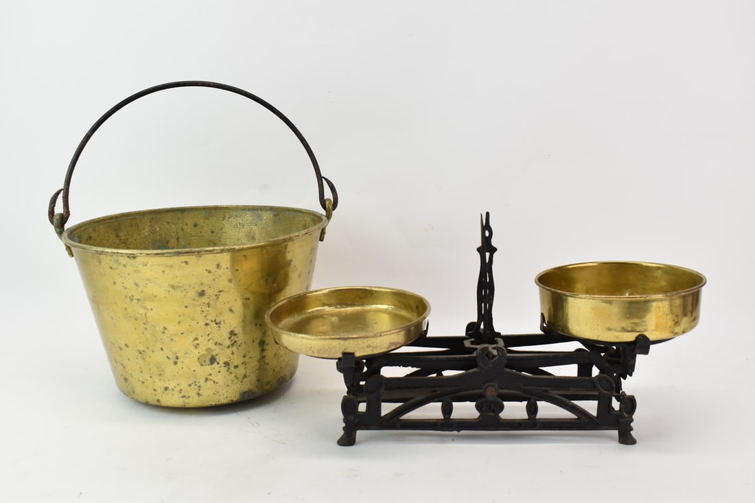 Antique Spun Brass Jelly Bucket (1 of 8)