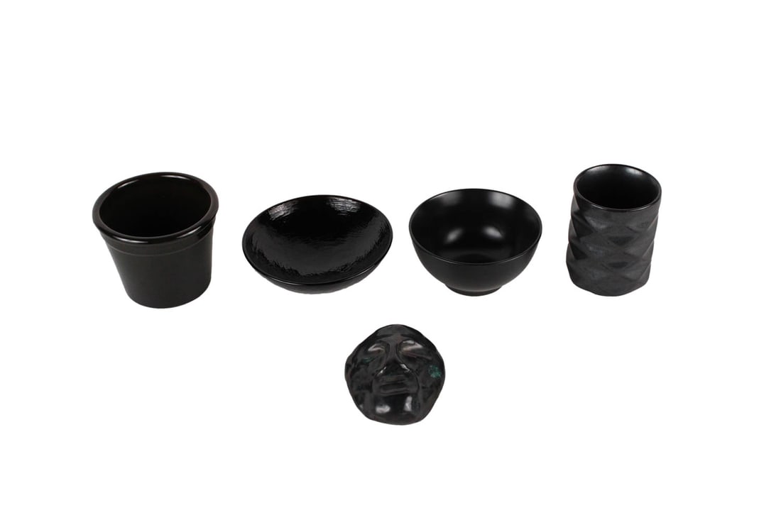 Group of Black Glazed Ceramic Table Articles (1 of 13)