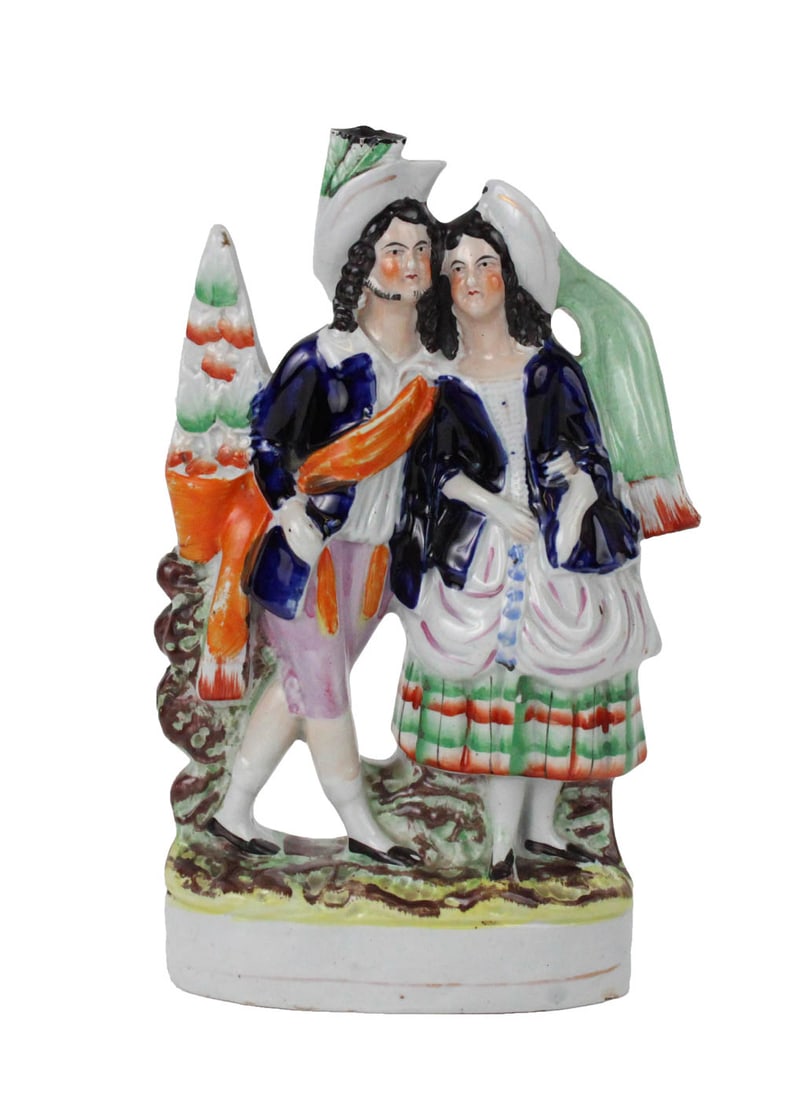 Staffordshire Porcelain Figure of Scottish Couple (1 of 15)