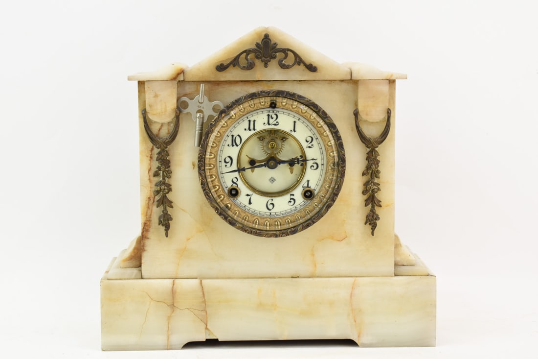 Vintage Ansonia Alabaster Classical Style Clock (1 of 12)
