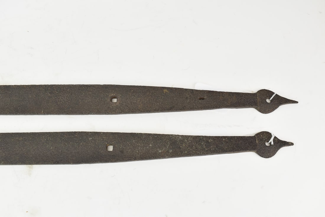 Pair Antique Hand Wrought Strap Hinges (1 of 6)