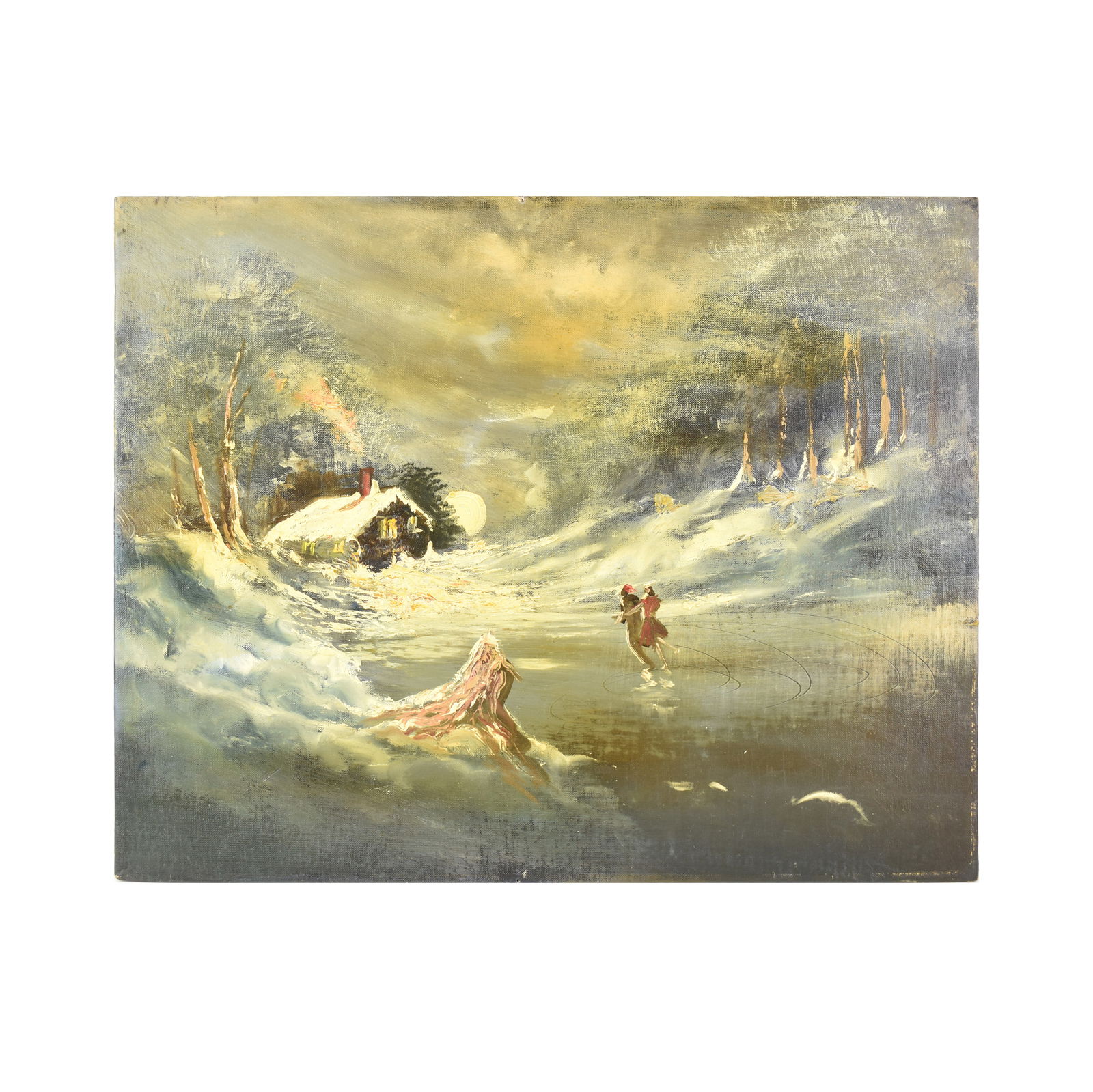 Oil on Canvas Board of Winter Landscape (1 of 6)