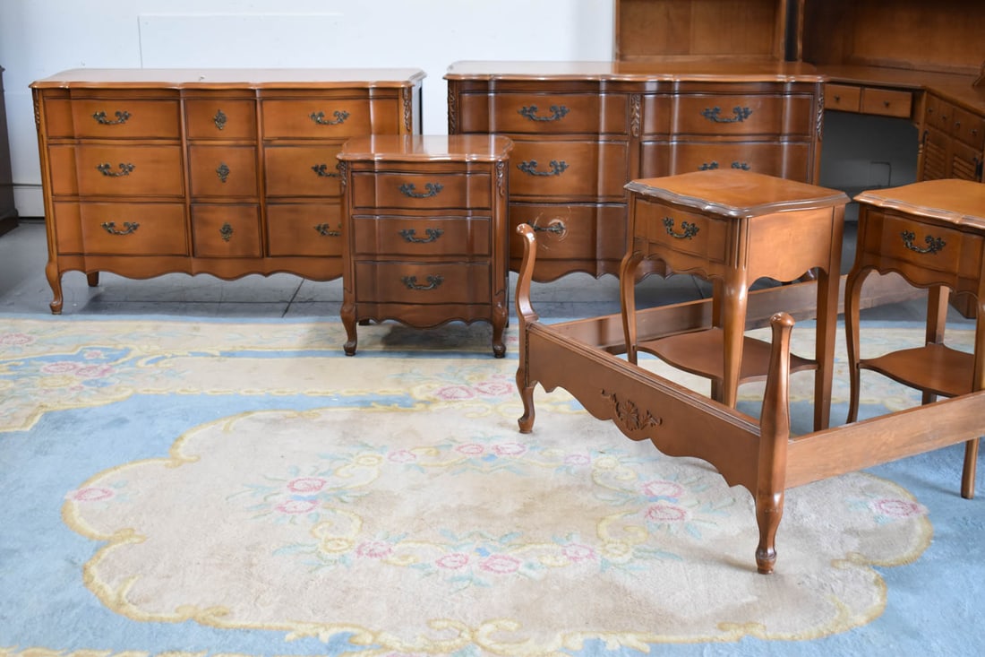 Assembled Seven Piece Fruitwood Bedroom Suite (1 of 8)