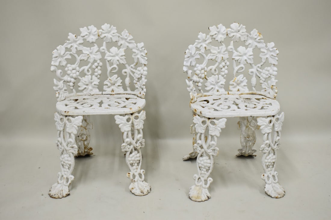 Pair of Cast Iron Garden Chairs (1 of 7)