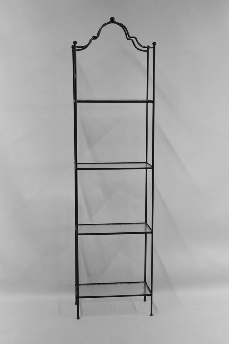 Iron Four Tier Glass Shelf Etagere (1 of 6)