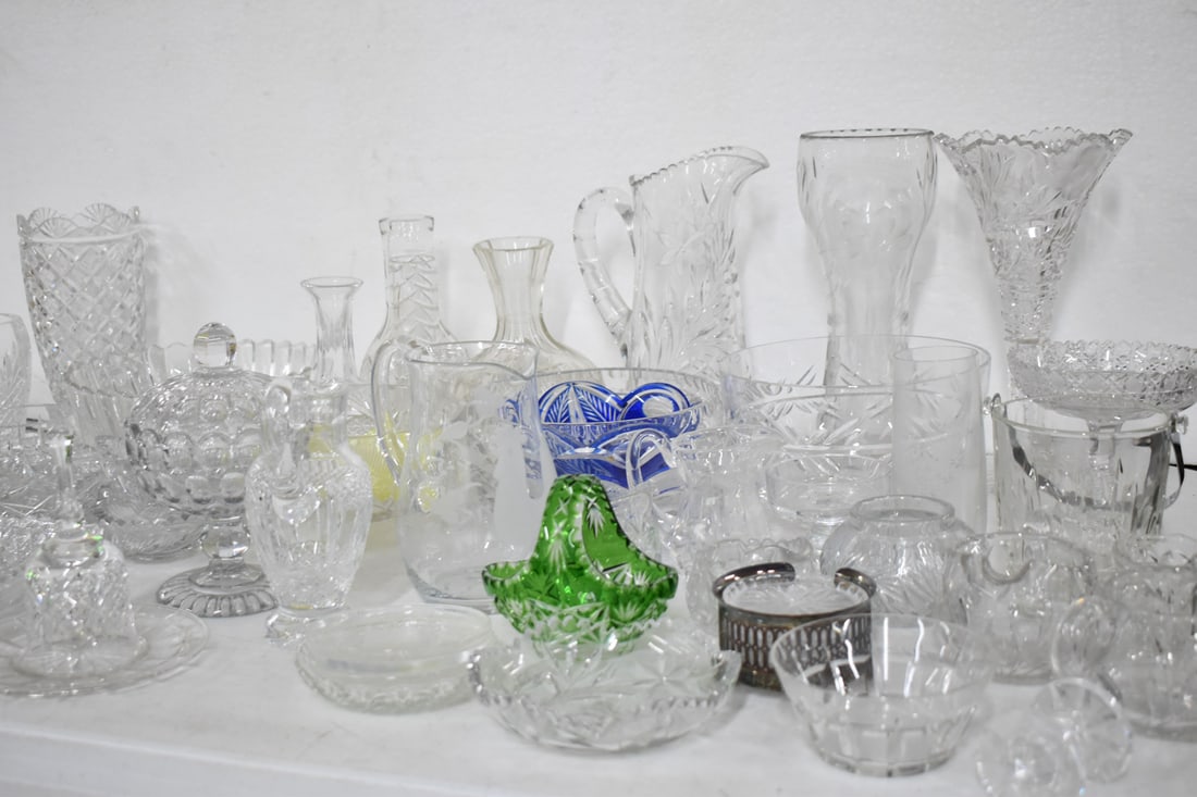 Large Group of Assorted Cut and Pressed Glass (1 of 8)