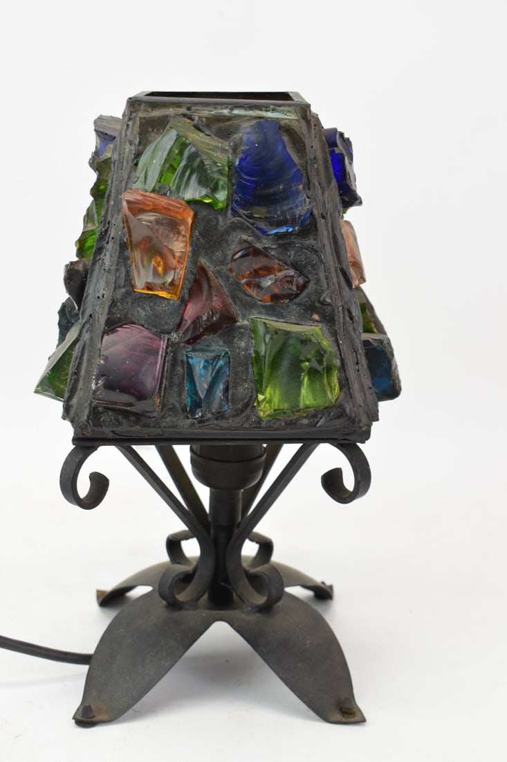 Vintage Slag Glass Table Lamp (1 of 7)