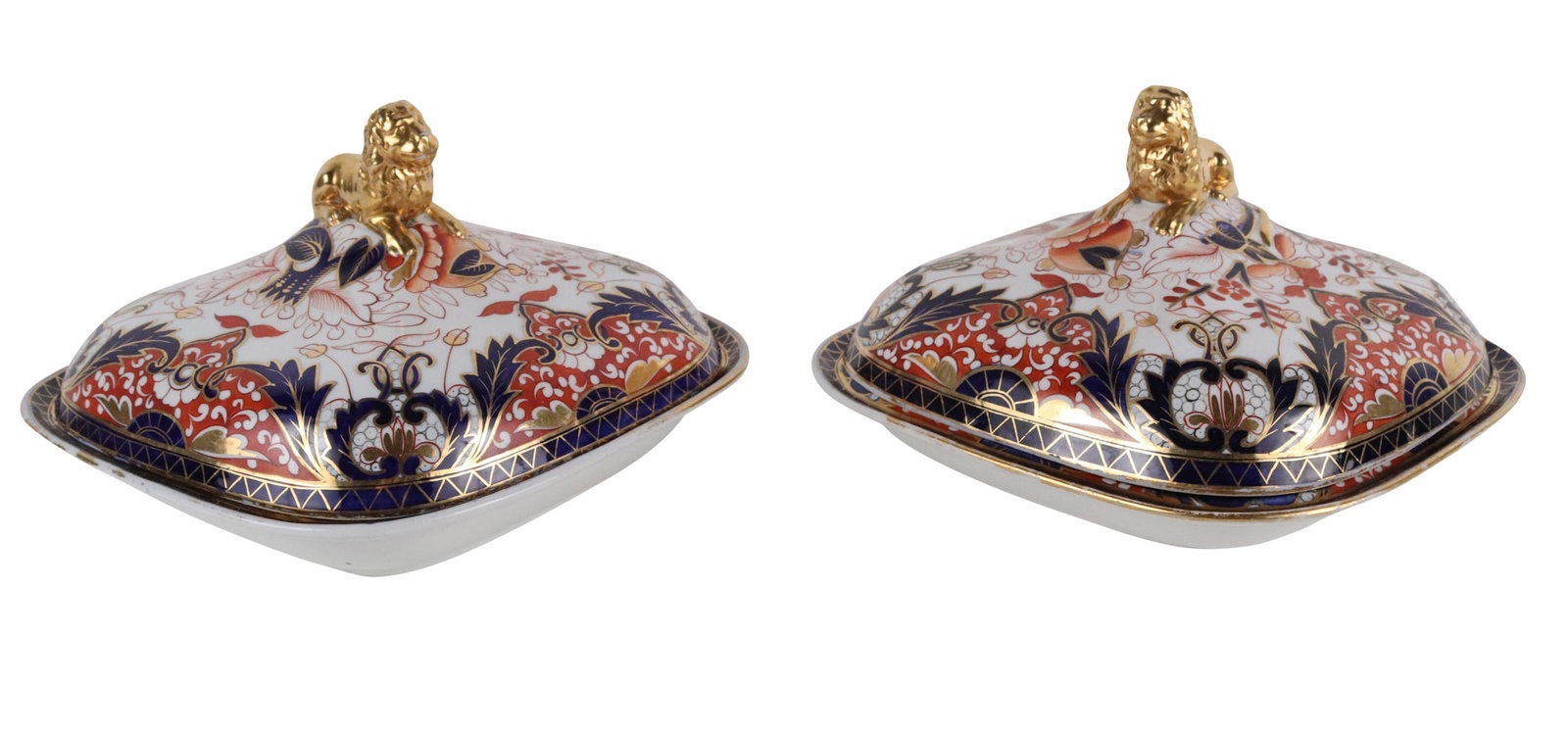 Pair of Imari Pattern Porcelain Covered Dishes (1 of 9)