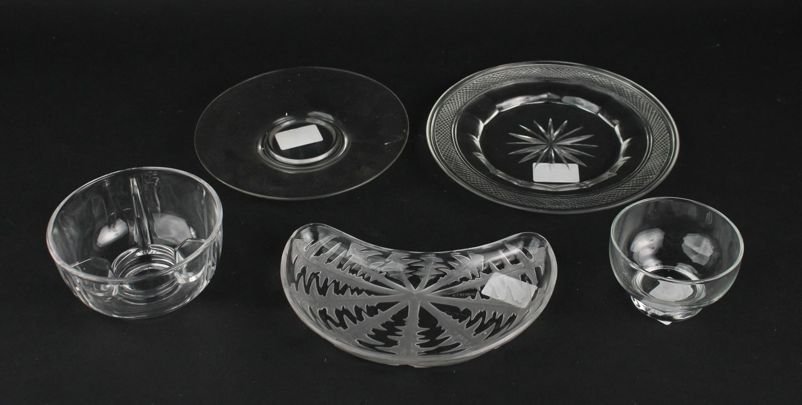 Seven R. Lalique Crescent Shaped Glass Plates (1 of 11)