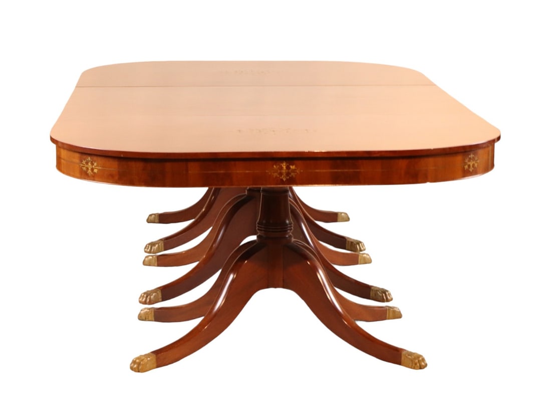 George III Style Three Pedestal Dining Table (1 of 17)