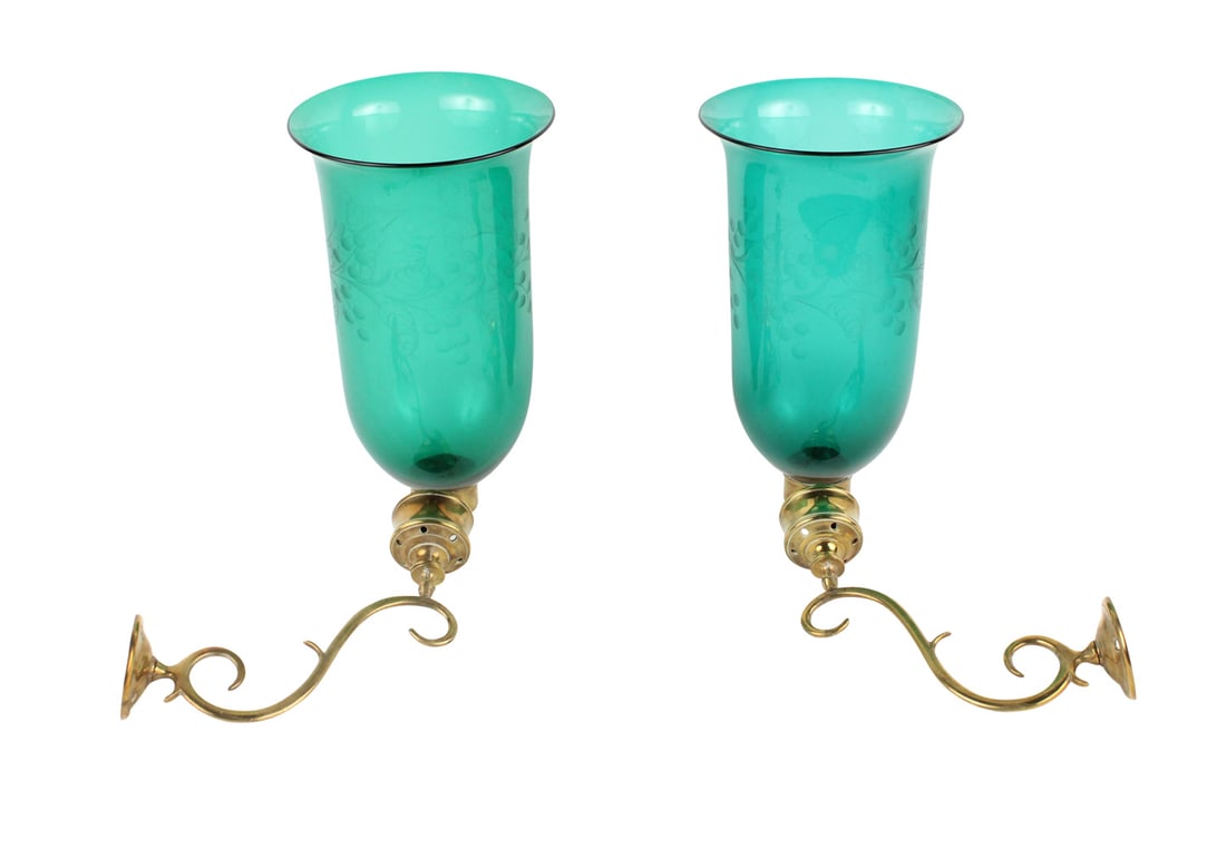 Pair of George III Style Brass Candle Sconces (1 of 9)