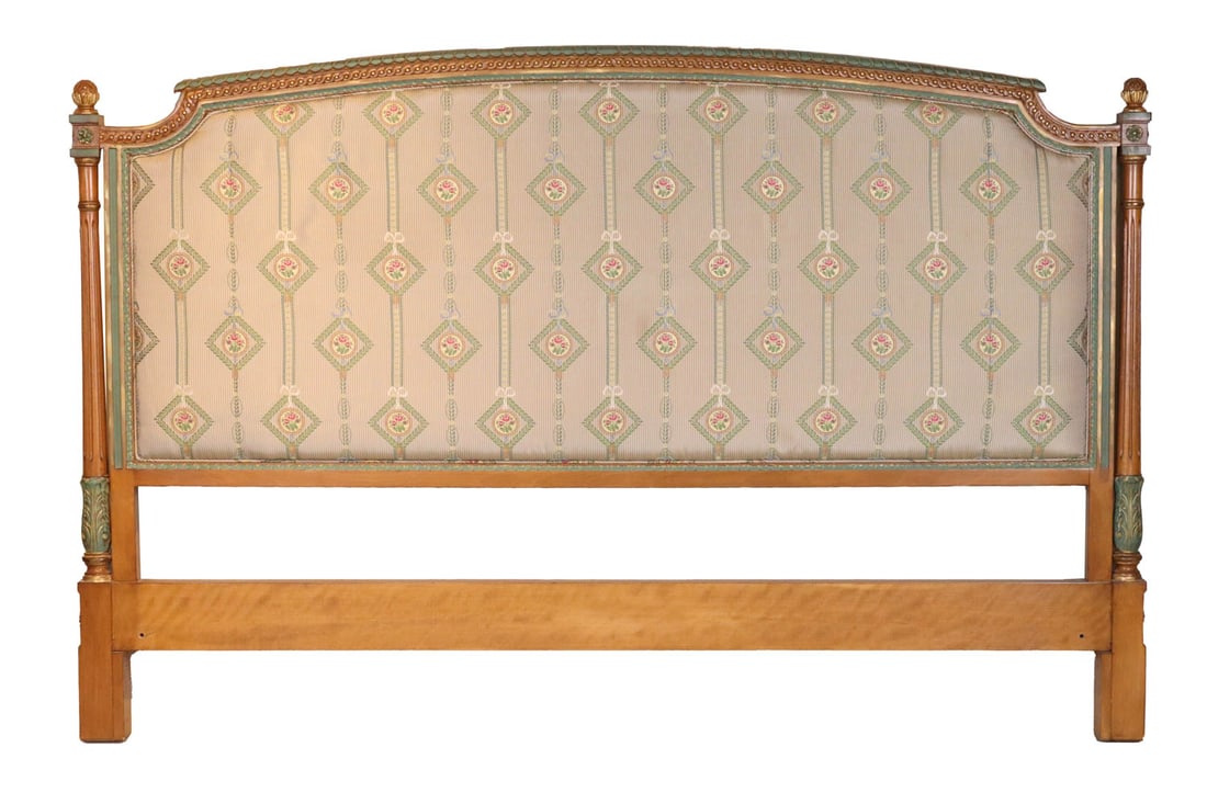 Louis XVI Style Paint-Decorated Headboard (1 of 8)