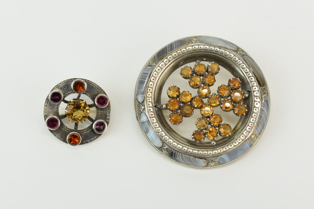 Victorian Scottish Silver Agate Citrine Circular (1 of 7)