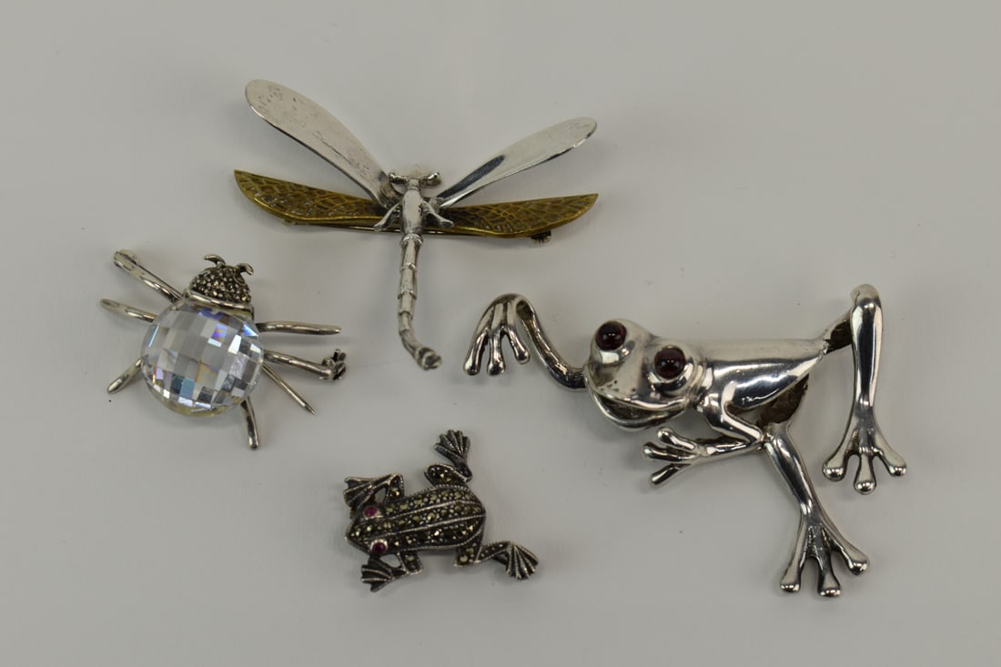 Three Assorted Sterling Silver Insect Brooches (1 of 20)