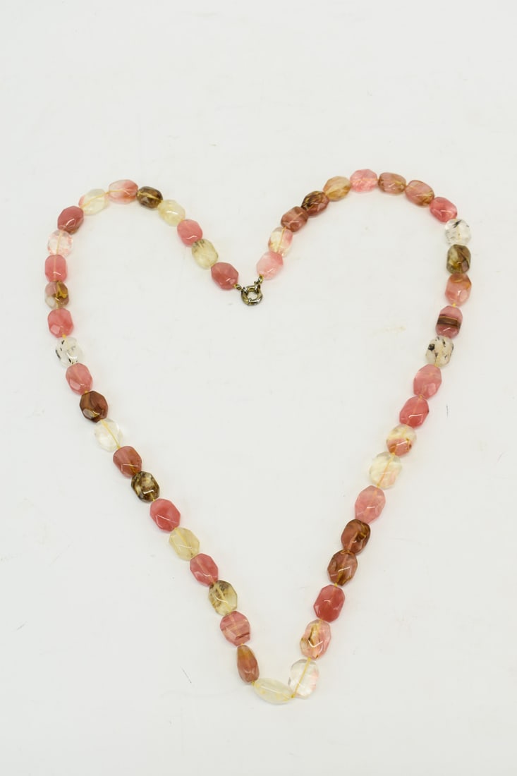 Studio Rose Quartz, Agate Faceted Beaded Necklace (1 of 6)