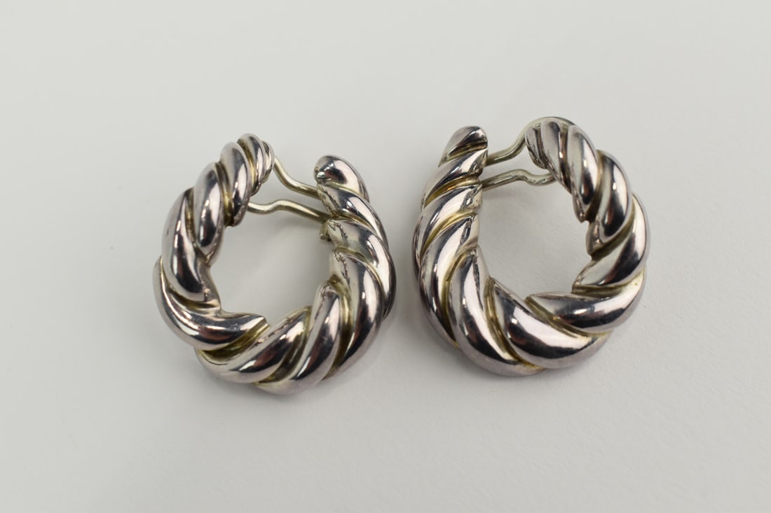Tiffany & Co. Sterling Twisted Rope Hoop Earrings (1 of 3)