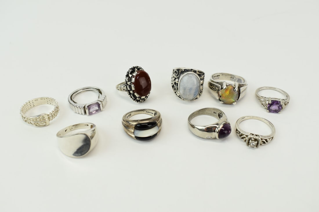 Group of 10 Ladies' Sterling Silver Rings (1 of 13)