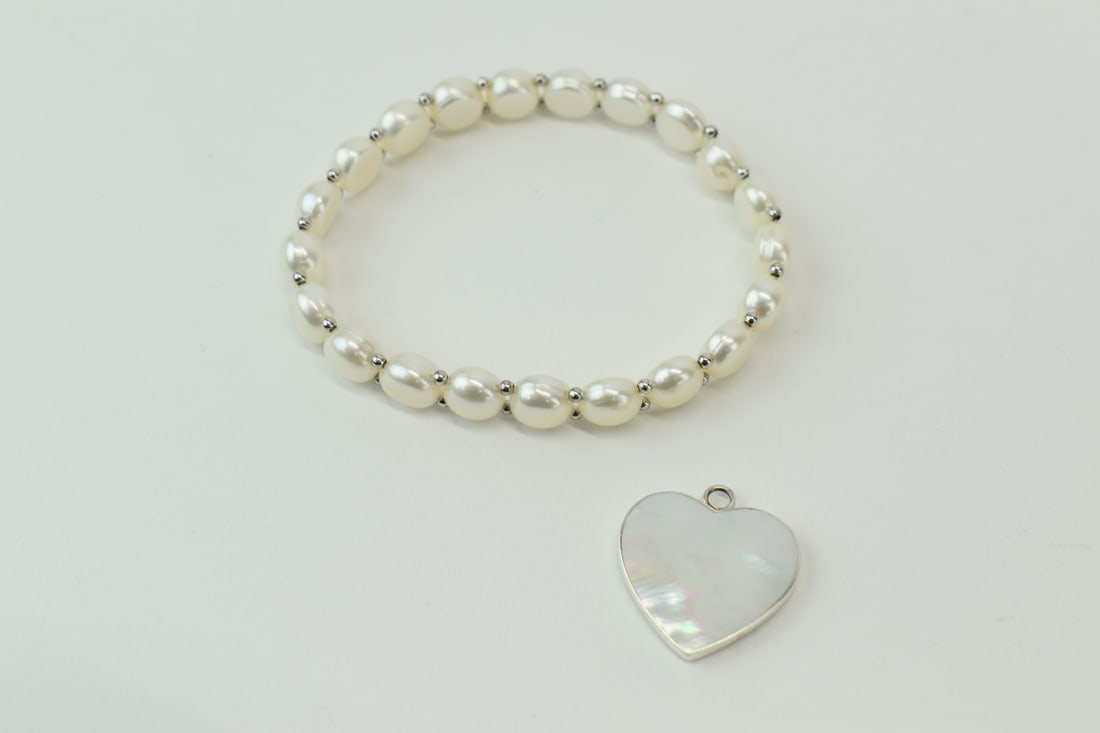 Sterling Silver & Pearl Bracelet and Pendant (1 of 7)