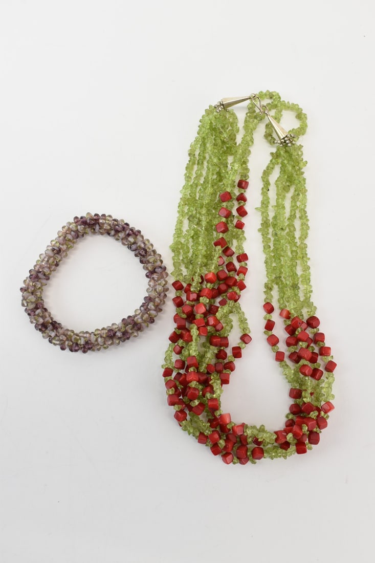 Seven Strand Peridot Chip Beaded Torsade (1 of 5)