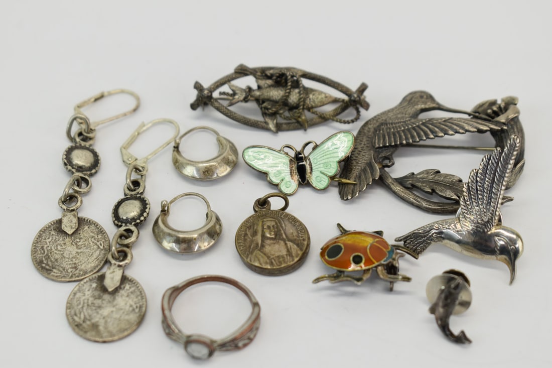 Sterling Silver & Enamel Butterfly Pin (1 of 12)