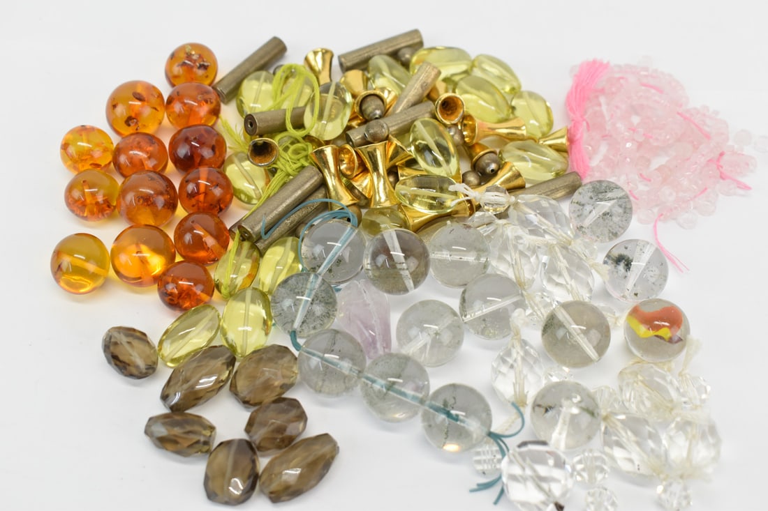 Large Group of Drilled Crystal Jewelry Beads (1 of 3)