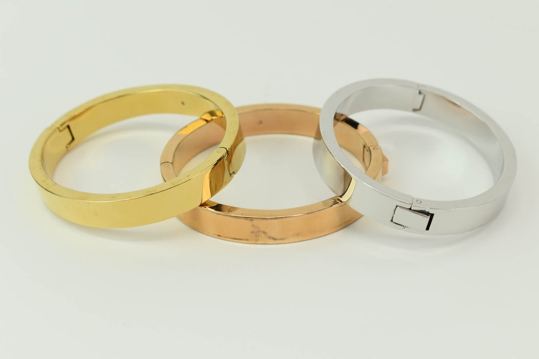 Set Three J.Crew Polished Metal Bangle Bracelets (1 of 8)