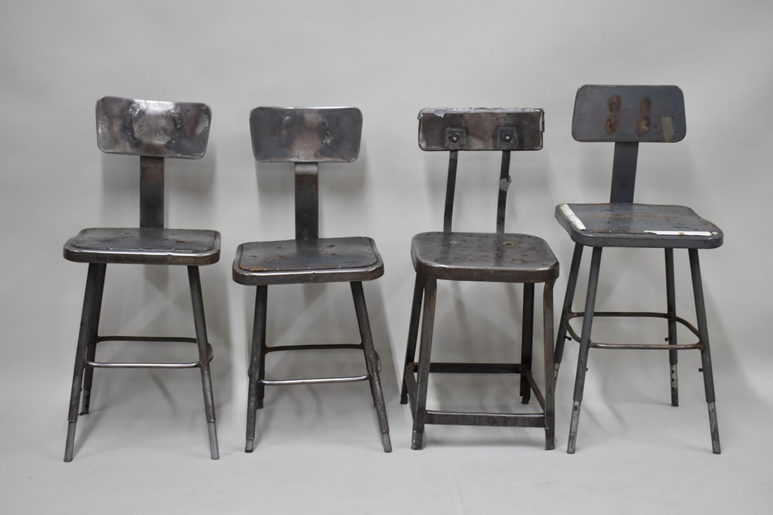 Four Modern Industrial Metal Work Chairs (1 of 8)