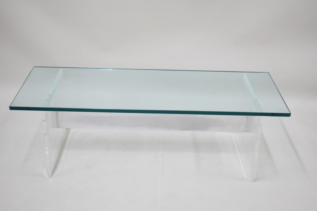 Modern Lucite and Glass Top Coffee Table (1 of 7)