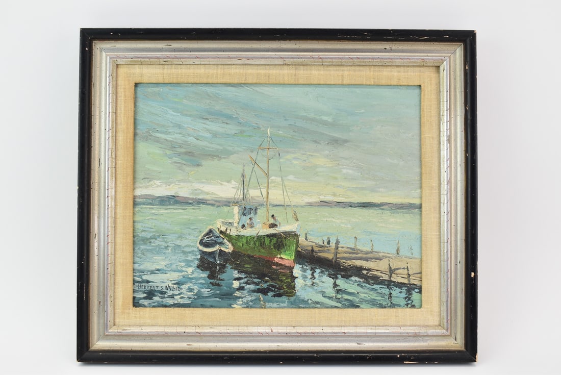 Oil on Board of Dockside Fishing Boat (1 of 10)